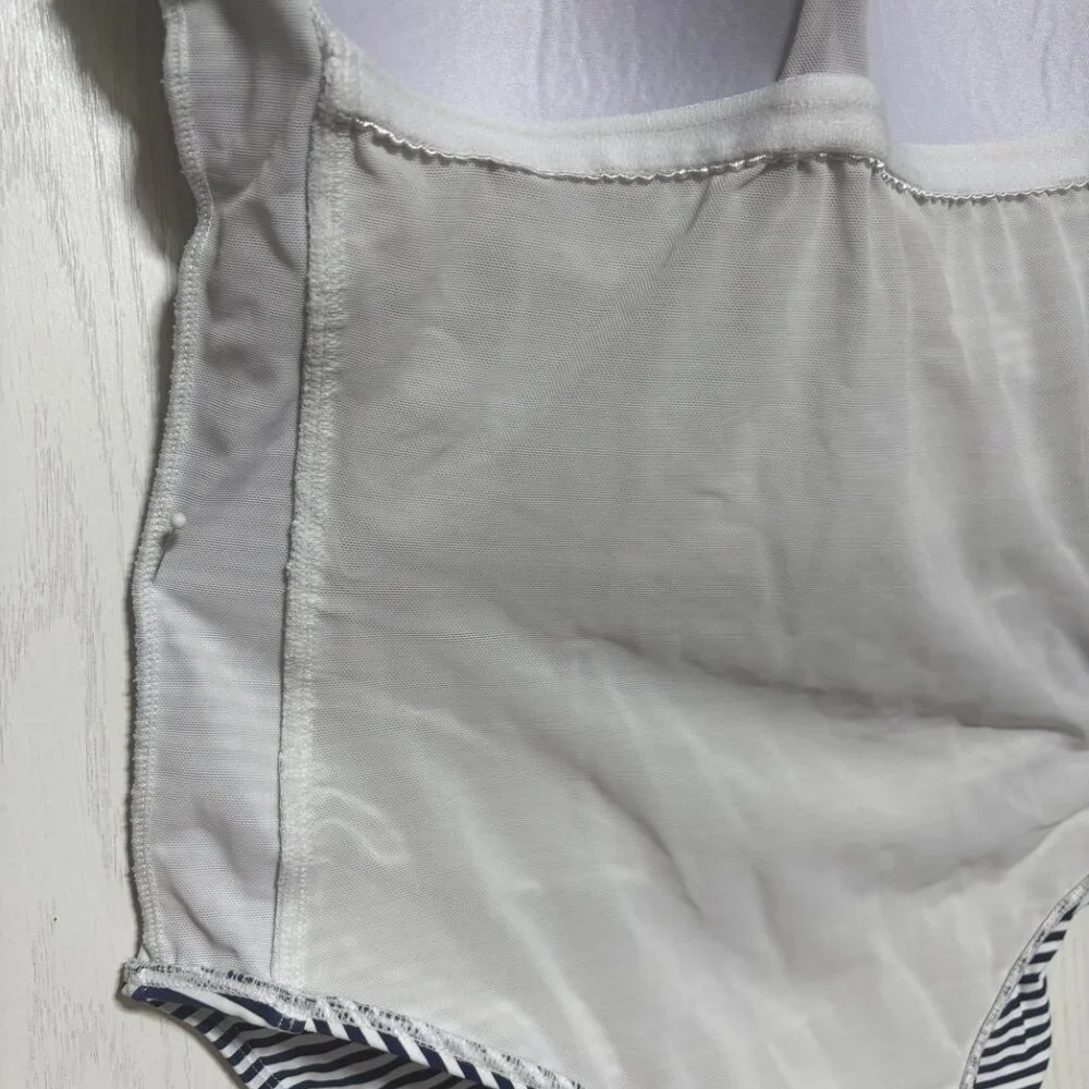 NIPTUCK Tummy Control Swimsuit Classic Nautical Navy & White Striped One-Piece - Picture 8 of 9